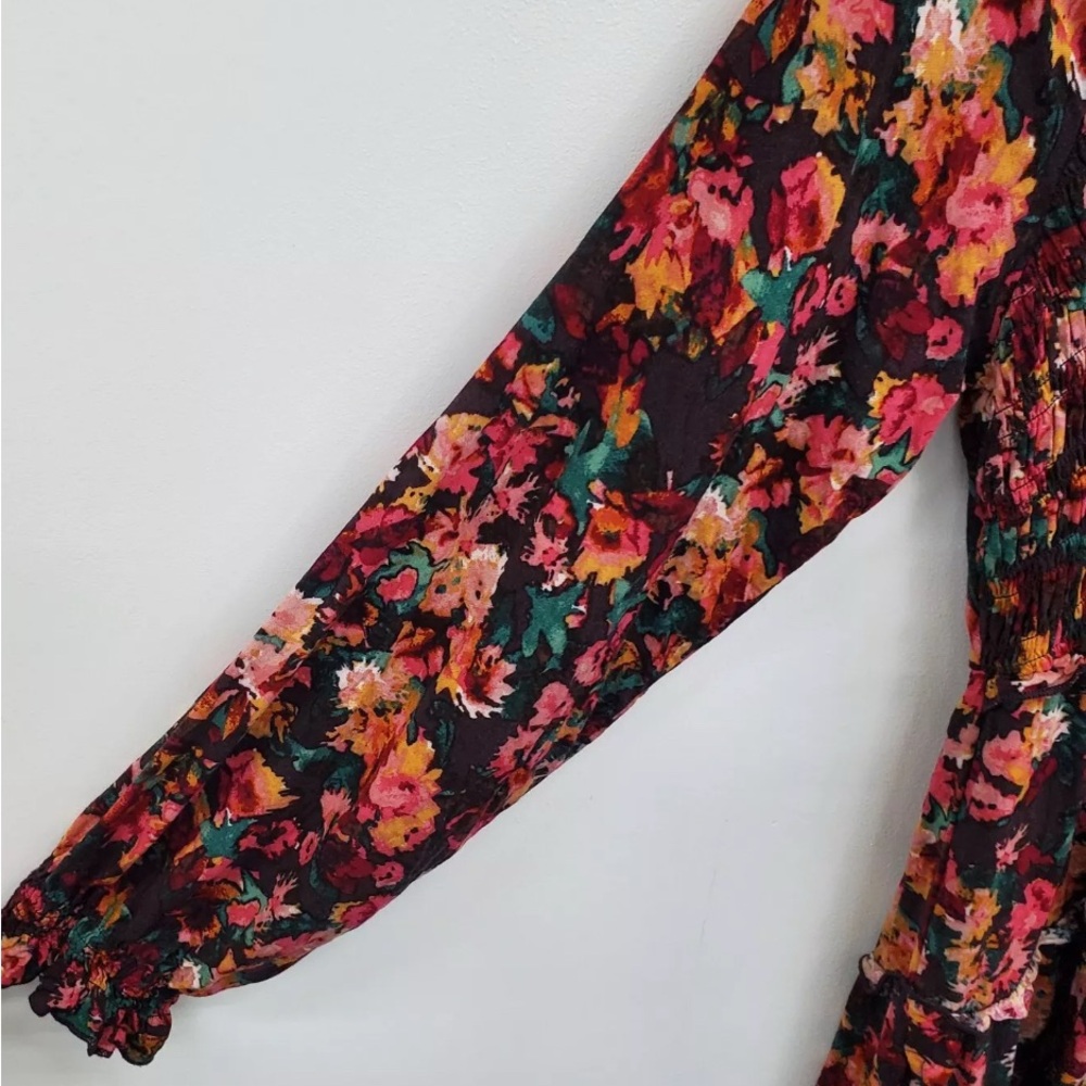 Maurices Floral Smocked Blouse- long sleeved dress V-Necked 3x. - Picture 12 of 13